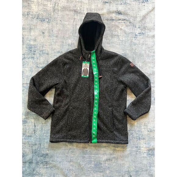 NWT! Rugged Elements Heathered Black Mountain Fleece Hoodie Men's XL - Picture 1 of 6